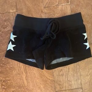 Black Hardtail Shorts with White Stars